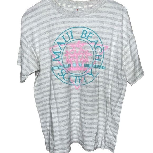 Vintage Maui Beach Society T Shirt Made In USA Large - Picture 1 of 3